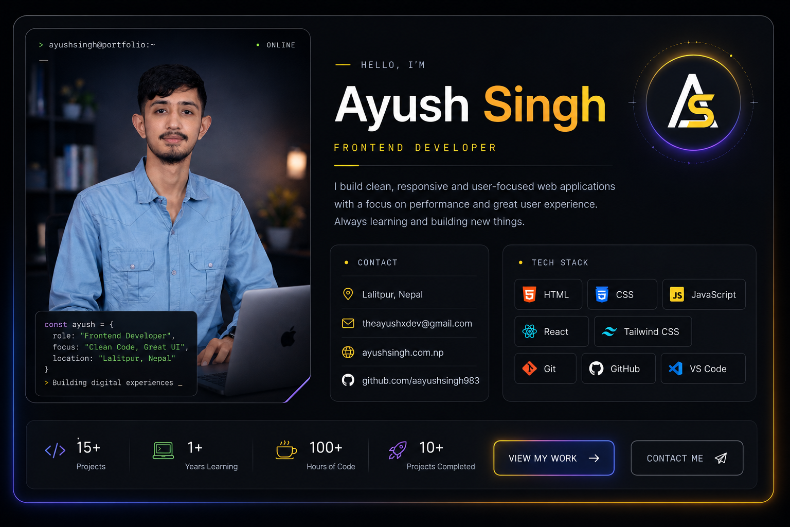 Ayush Singh | Frontend Developer Portfolio in Nepal